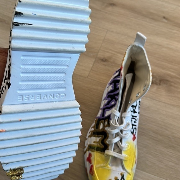 Custom converse platform sneakers brand new art work one of a kind men’s 9.5 w11 - Picture 4 of 7